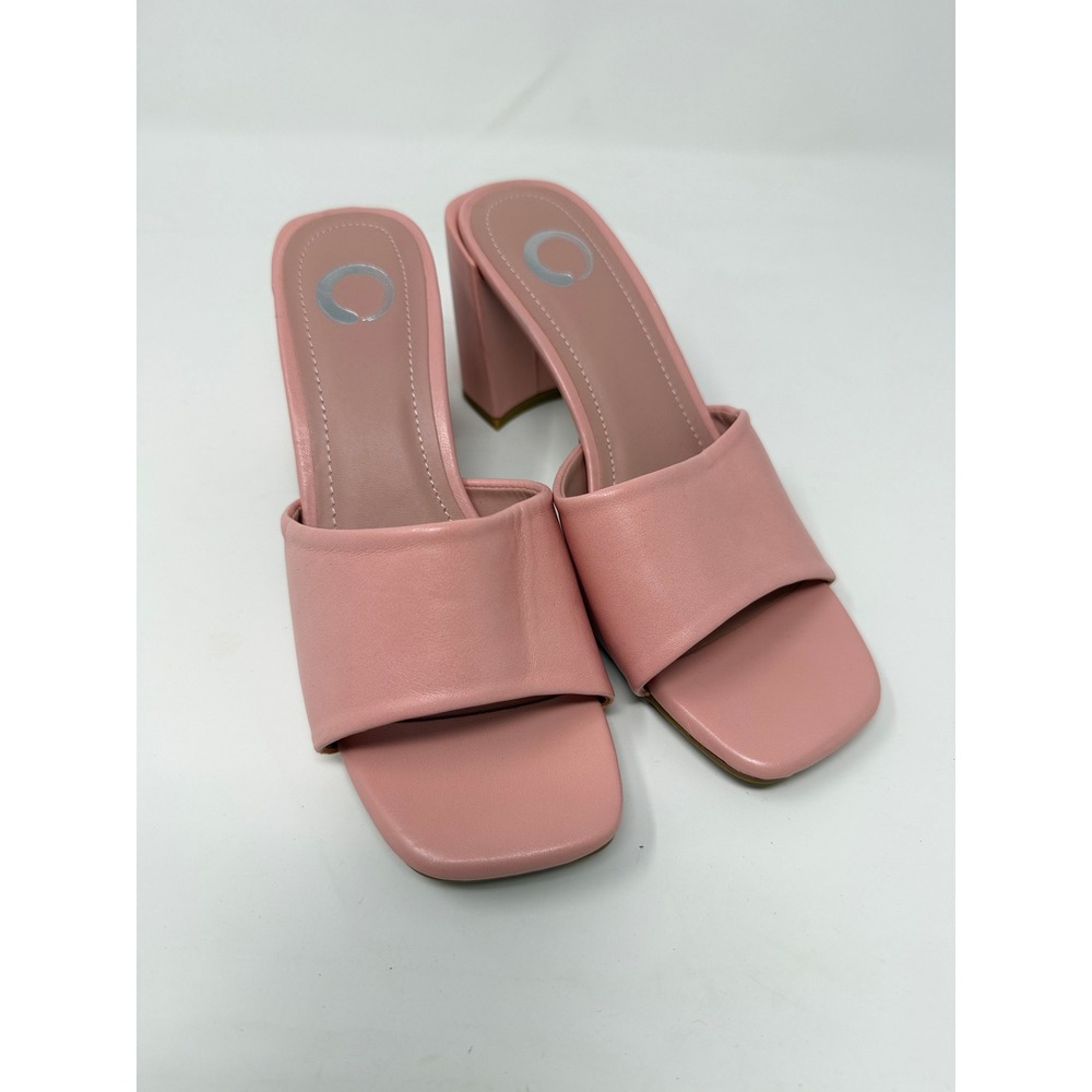 Journee Collection Heeled Sandals Womens 6 Pink Excellent Block Heel Square Toe